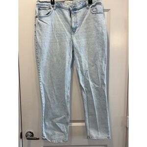 Abercrombie & Fitch Ultra High Rise 90s Straight Jeans Womens Blue 18R  Denim
